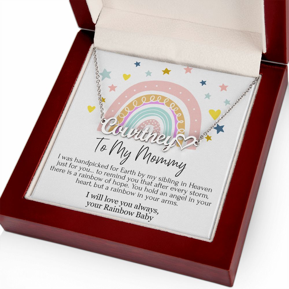 To My Mommy Heart Name Necklace
