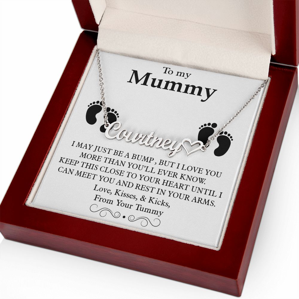 To My Mummy Heart Name Necklace