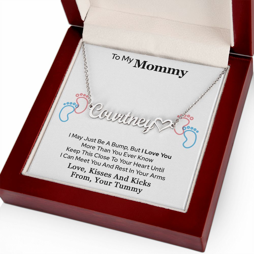 To My Mommy Heart Name Necklace