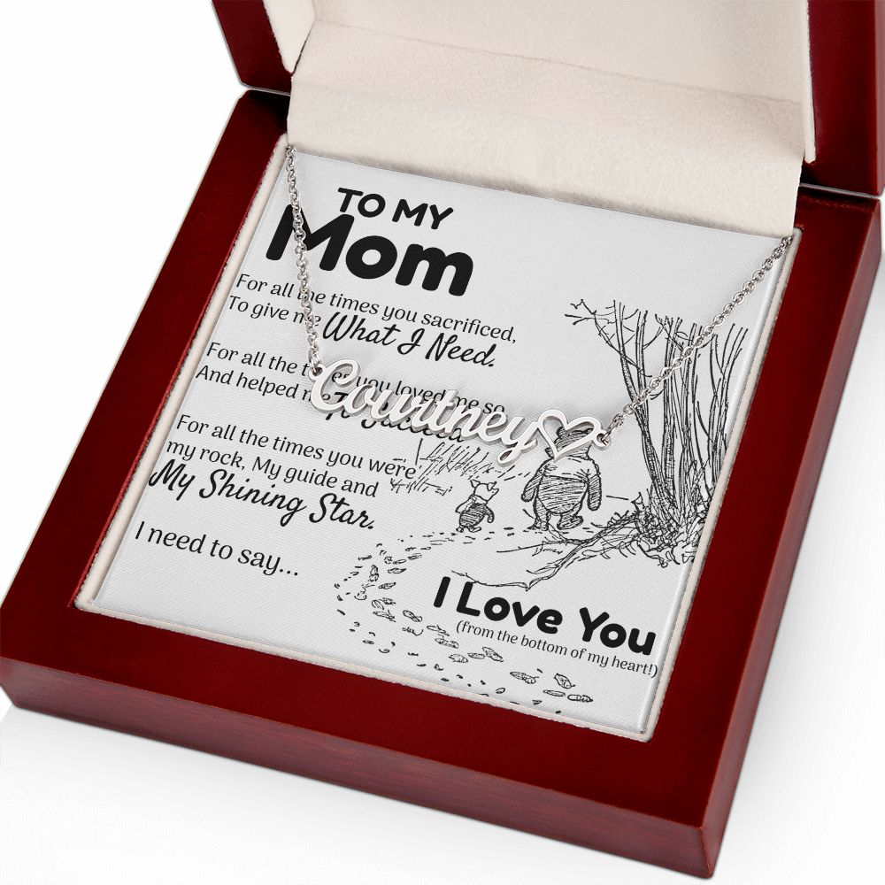 To My Mom Heart Name Necklace