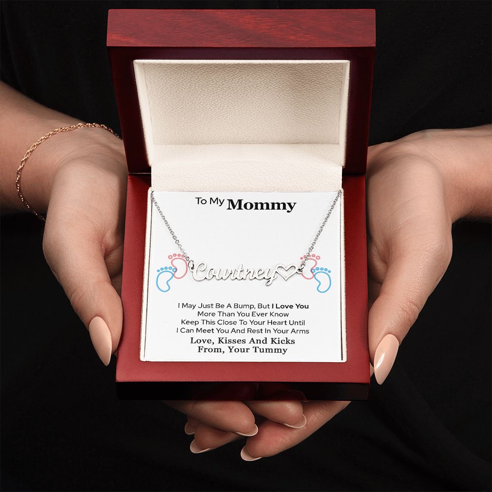 To My Mommy Heart Name Necklace