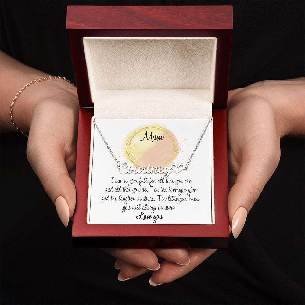 Gift For Mum Heart Name Necklace