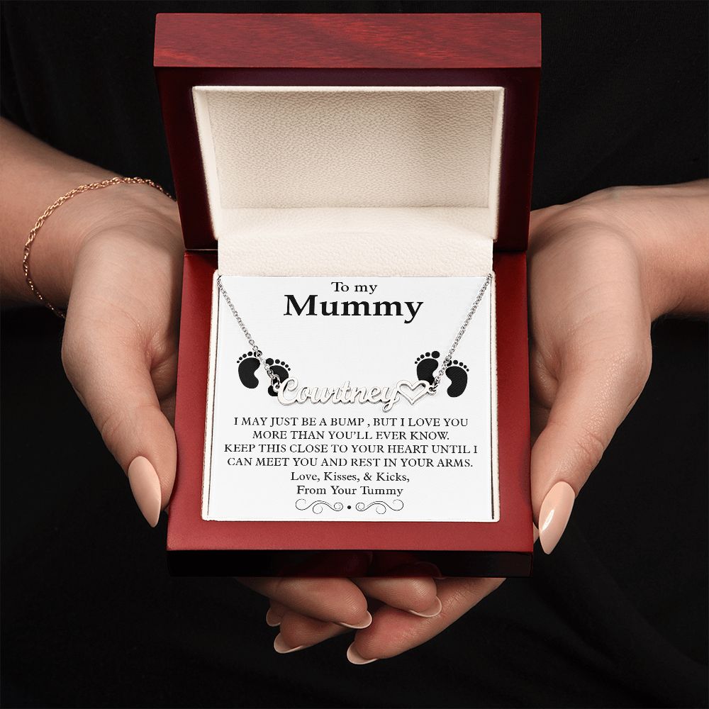 To My Mummy Heart Name Necklace