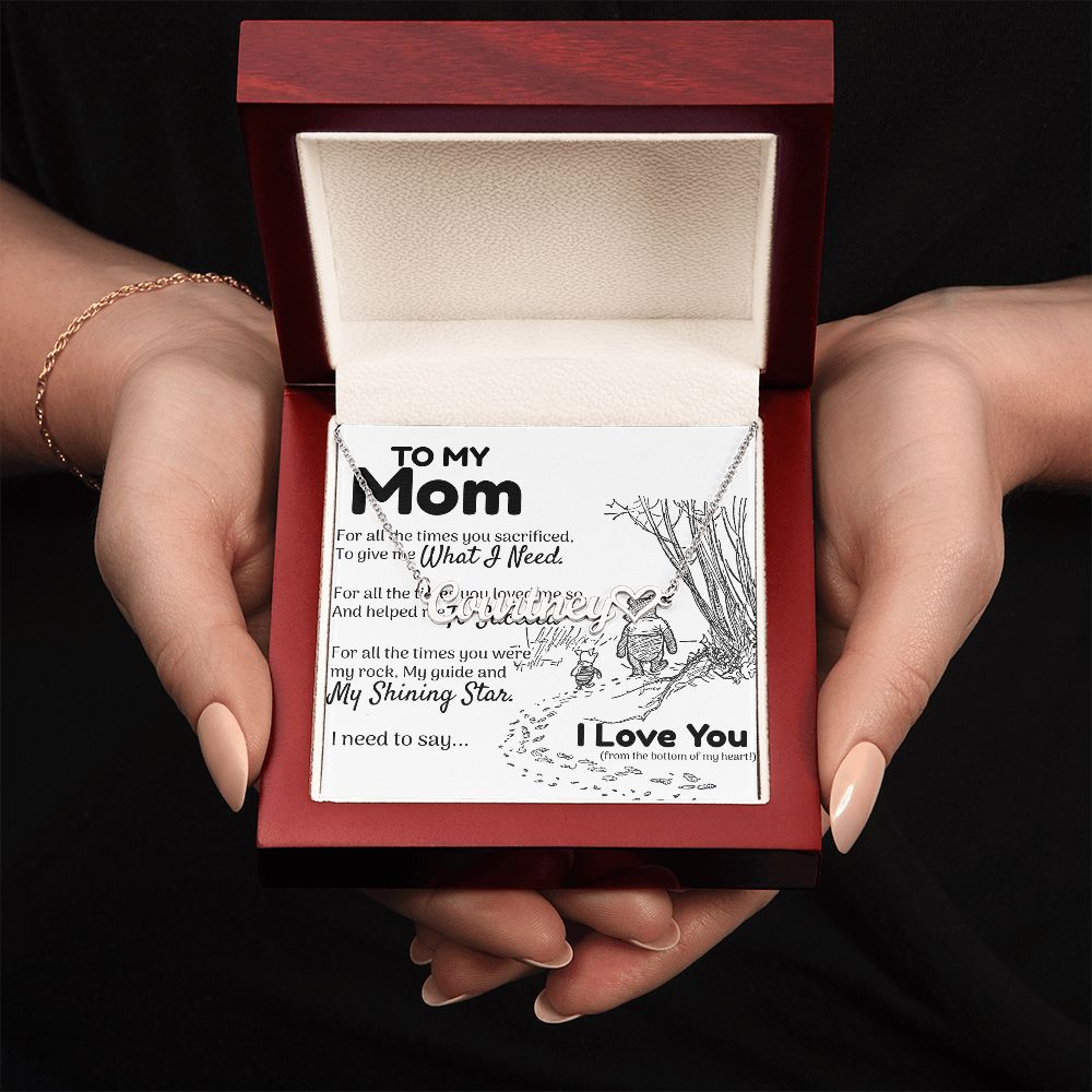 To My Mom Heart Name Necklace