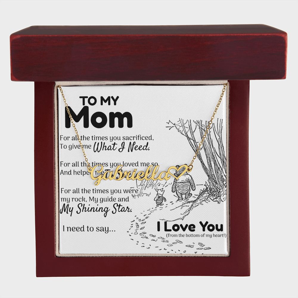To My Mom Heart Name Necklace