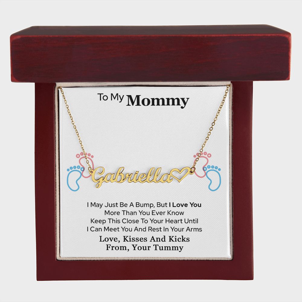 To My Mommy Heart Name Necklace