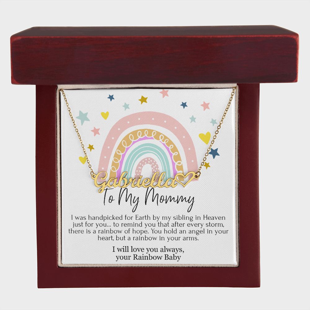 To My Mommy Heart Name Necklace