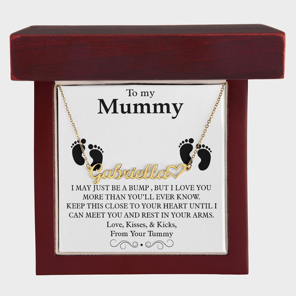 To My Mummy Heart Name Necklace