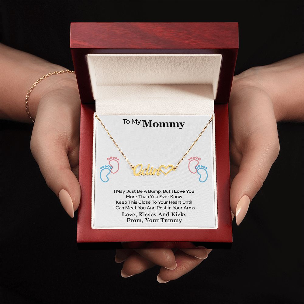 To My Mommy Heart Name Necklace
