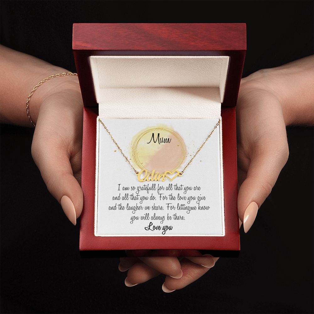 Gift For Mum Heart Name Necklace