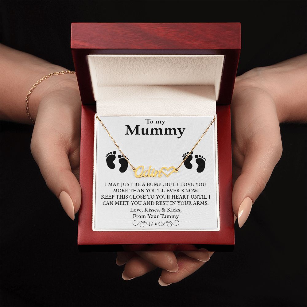 To My Mummy Heart Name Necklace