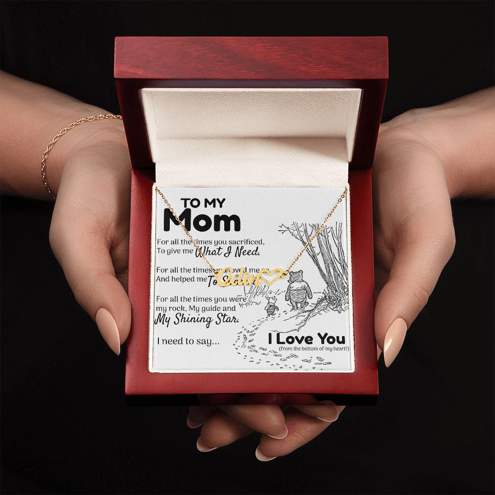 To My Mom Heart Name Necklace
