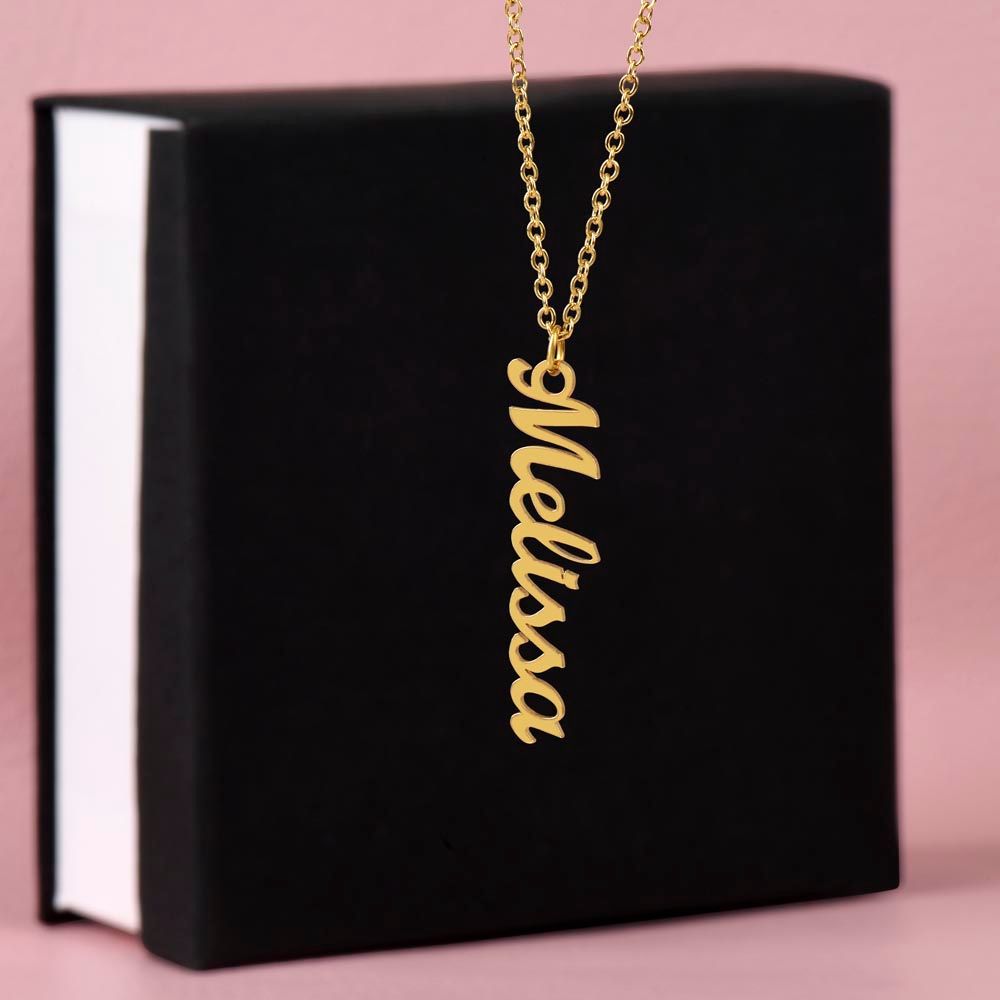 Vertical Name Necklace (No Message Card)