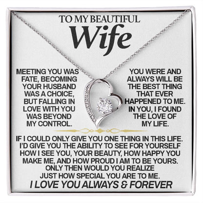 To My Beautiful Wife | Meeting You Was Fate | Forever Love Necklace
