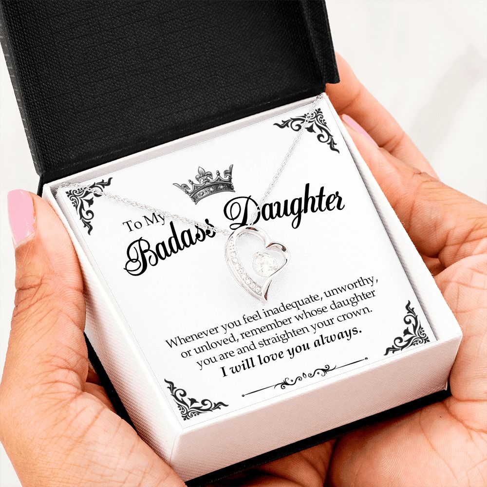 To My Badass Daughter Forever Love Necklace