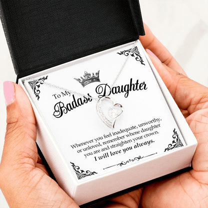 To My Badass Daughter Forever Love Necklace