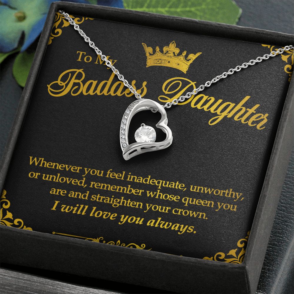 To My Badass Daughter Forever Love Necklace