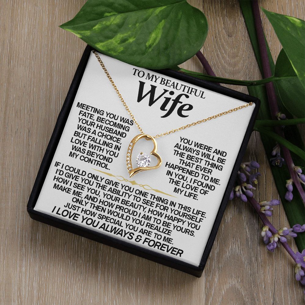 To My Beautiful Wife | Meeting You Was Fate | Forever Love Necklace