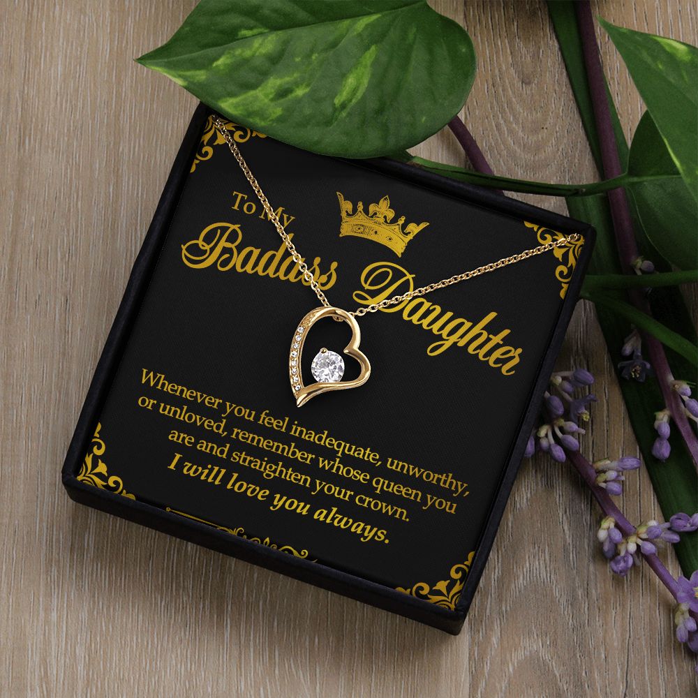 To My Badass Daughter Forever Love Necklace