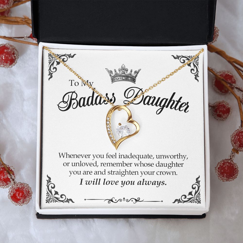 To My Badass Daughter Forever Love Necklace